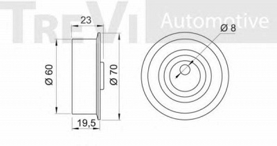TREVI AUTOMOTIVE td1175 -  Натяжной ролик, ремень ГРМ